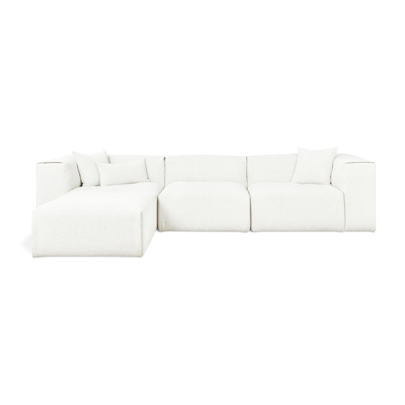 Nest Modular 4-PC Sectional, Bone Boucle
