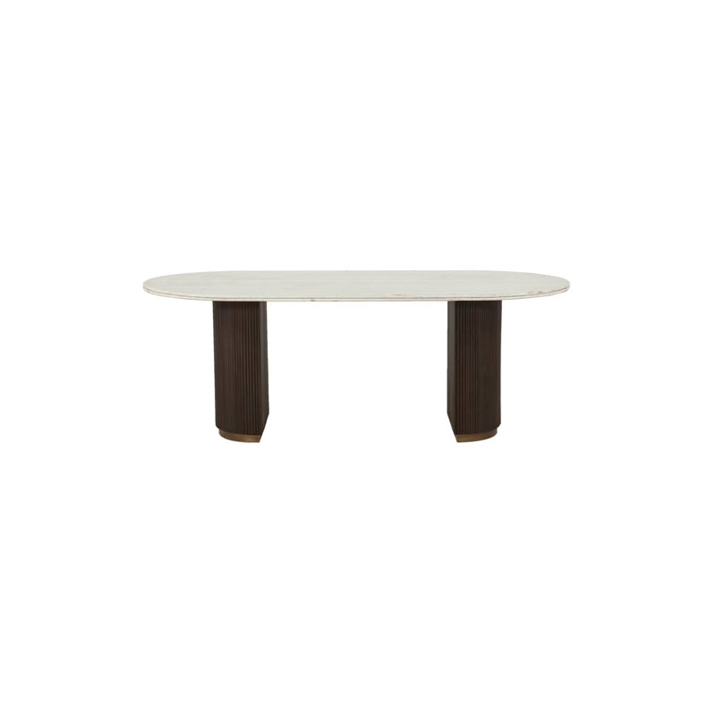 Oval Marble Top Dining Table