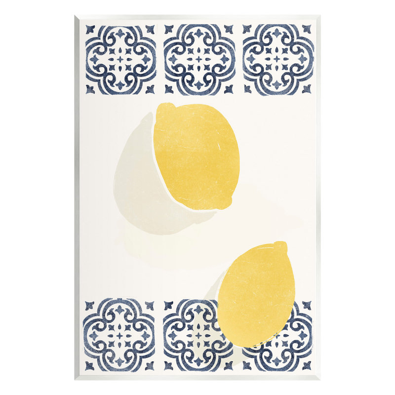 Art moderne sur plaque, citrons modernes par Yuyu Pont, H 19 po x l 13 po