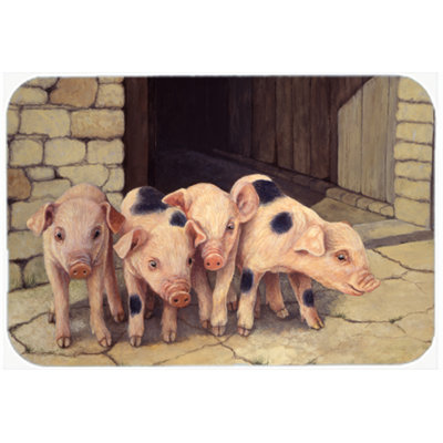 Caroline's Treasures Pigs Piglets Glass Cutting Board