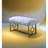 18.43 In. Depth Bench With White Faux Fur Seat And Gold Metal Appearance Armless Backless Upholstered Support, No Storage