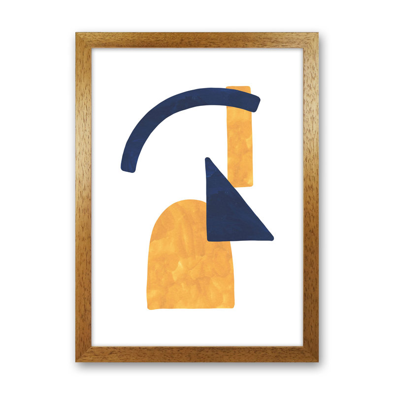 Horizon Abstract Shapes by Pixy Paper - Print, Oak Framed, 29.7cm H x 21cm W x 3cm D