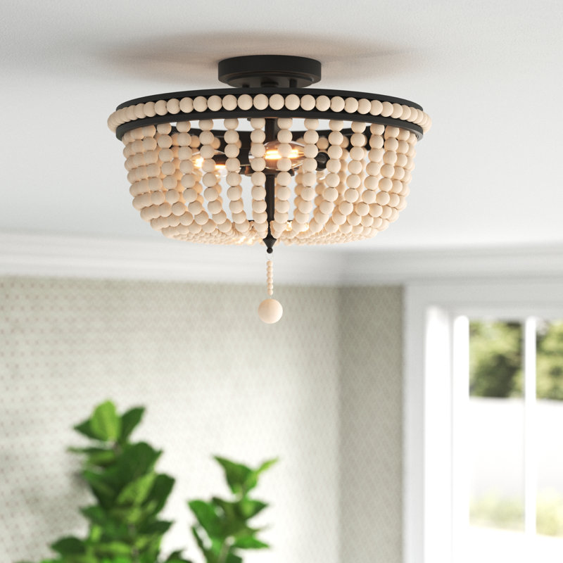 Algomera Solid Wood Semi Flush Mount
