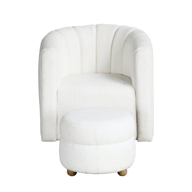 Chaise contemporaine contemporaine en tissu blanc avec fonction pivotante et tissu pivotant, Blanc