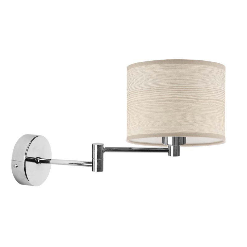 Bisleidy Steel Swing Arm Sconce, Beige, Silver