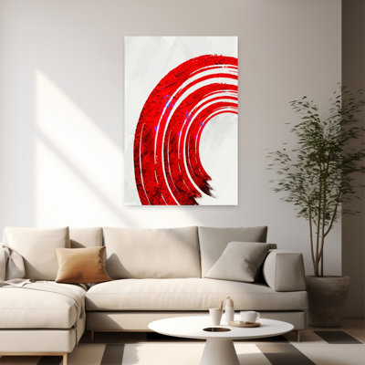 Zen Curves Red No 1 by Sannel Larson - Wrapped Canvas Print