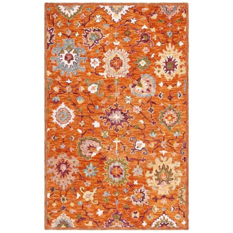 Tapis en laine et coton tissé à la main Vahakn, Rectangulaire 8 pi x 10 pi