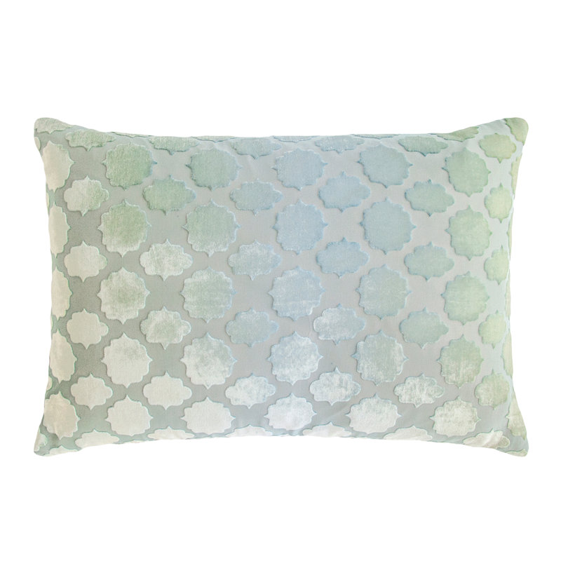 Mod Fretwork Lumbar Pillow Cover & Insert, Ice, 14" x 20", Down