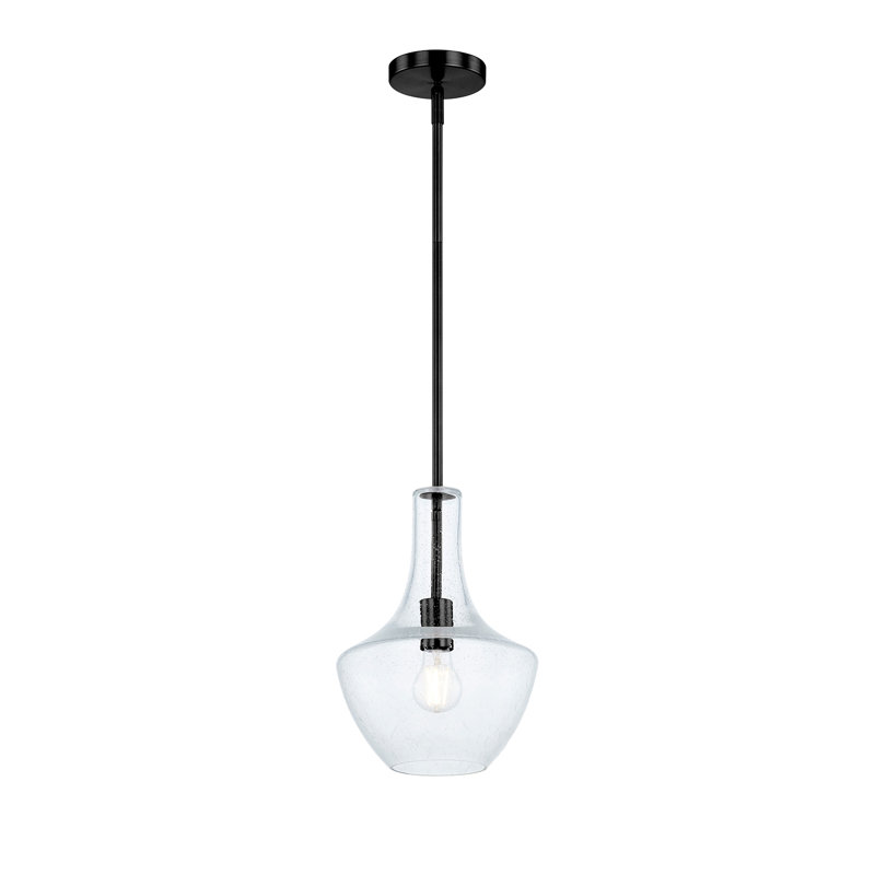 Fusion - luminaire suspendu 1 lumière Harlow, Noir mat, H 13 po x l 9,5 po x P 9,5 po