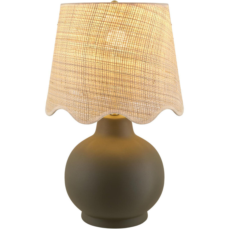Ganza Table Lamp, Dark Green, Brown