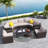 9-piece Outdoor Half-moon Wicker Conversation Sets With 1 Nesting Coffee Table And Tempered Glass Top