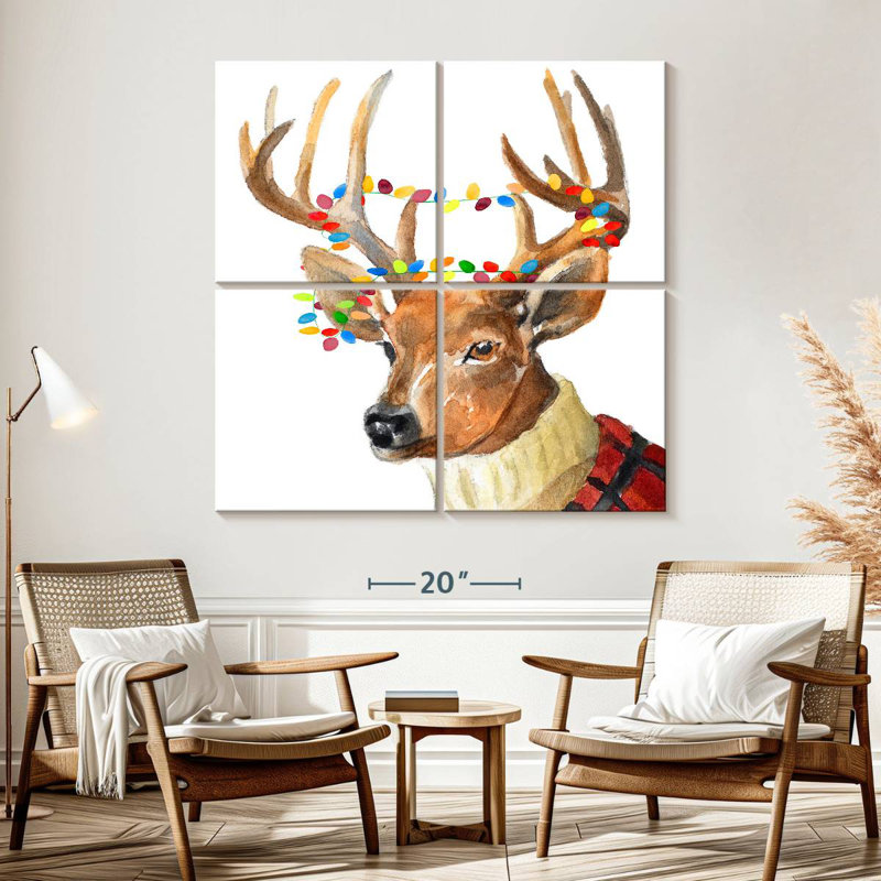Brampt Christmas Lights Reindeer Sweater, 57'' H x 57'' W