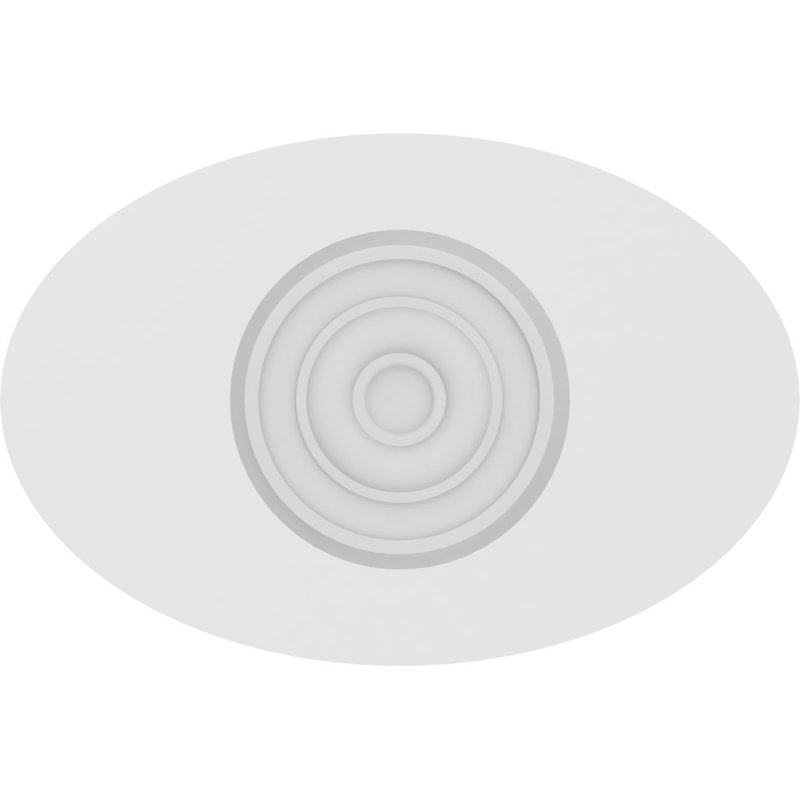 Rosette standard standard avec bordure carrée (paquet de 4), H 5,25 po x l 8 po x P 1 po