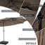 Parasol d'extérieur à DEL 15 pi avec manivelle 48 lumières DEL-492740530