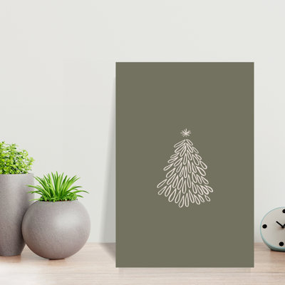 Simple Christmas Tree Minimalist Modern Abstract Christmas Tree Pine Nature Winter Wall Art Print by Karen Menzenbach - Wrapped Canvas Print