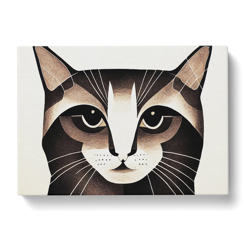 Cat Illustration - Wrapped Canvas Print, 40cm H x 60cm W x 3cm D