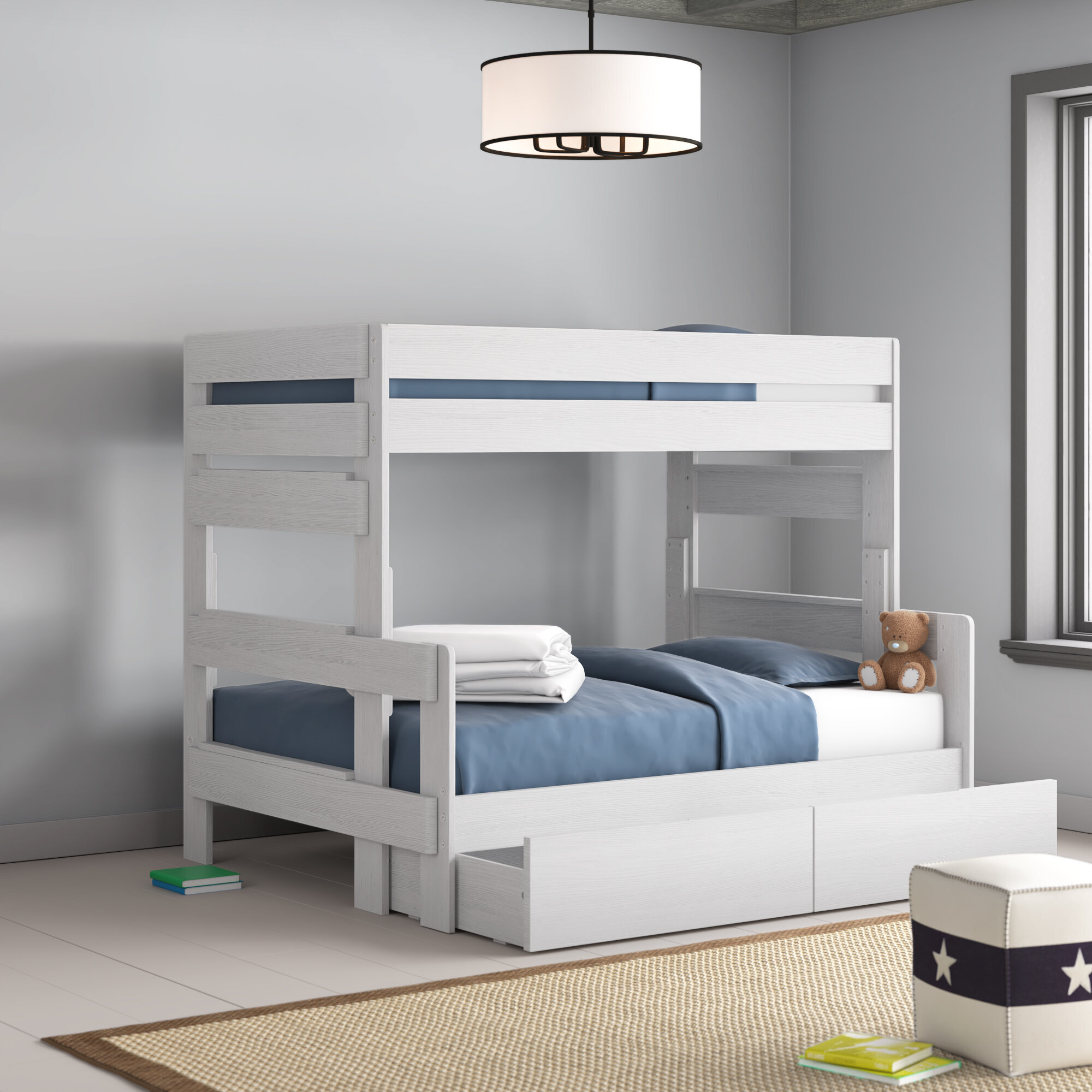 Viv + Rae Decimus Twin Over Full 2 Drawer Solid Wood Bunk Bed | Wayfair