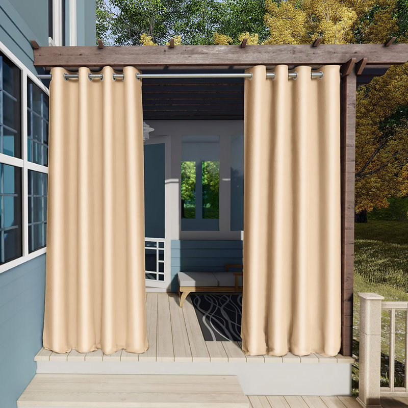 Blackout Curtain Single Panel, 132cm Width x 244cm Drop, Off-White