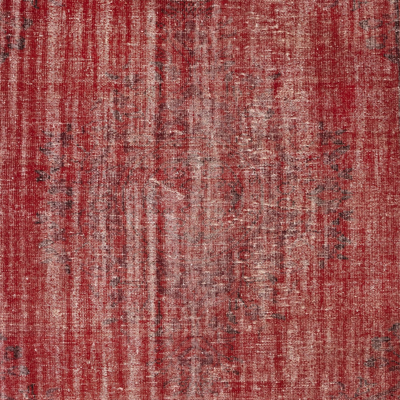 Tapis turc rétro en laine noué à la main de 6,2 x 9,5 pi de couleur rouge pour des intérieurs modernes