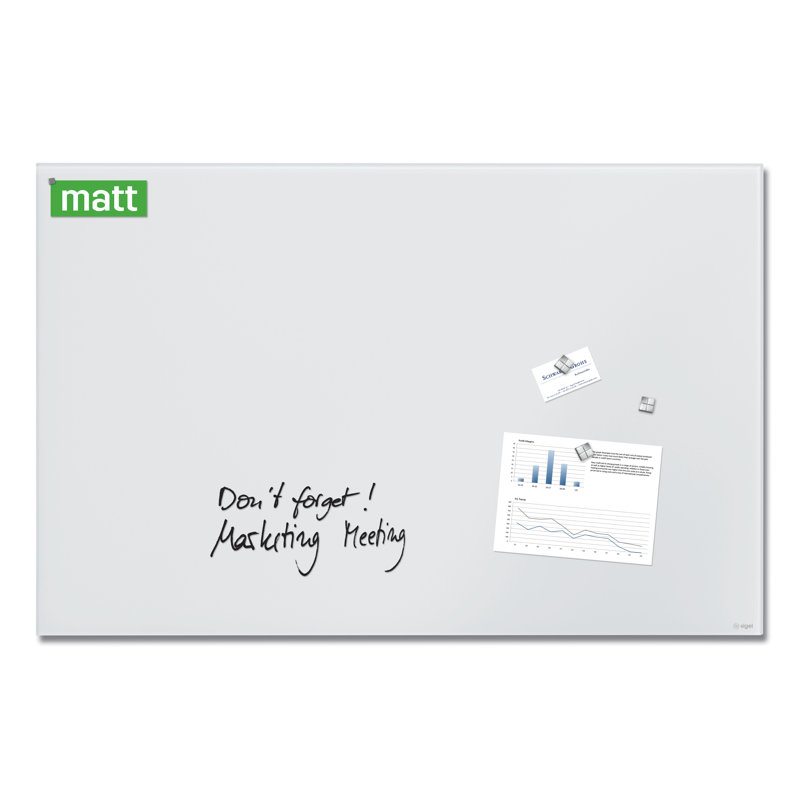 Artverum Wall Mounted Magnetic Unframed Glass Board, 65cm H x 100cm W x 100cm L
