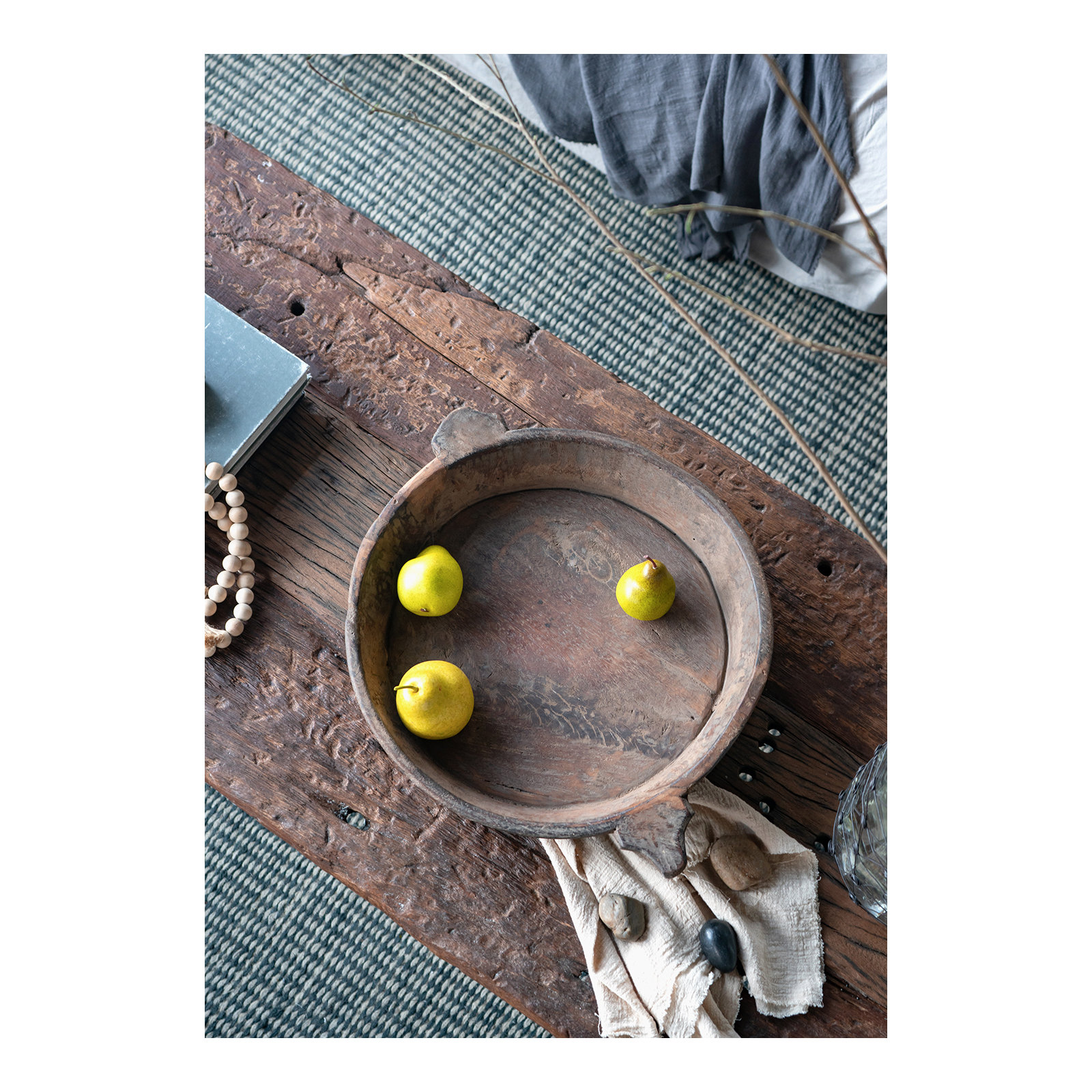 Fuji Wood Decorative Bowl in Brown