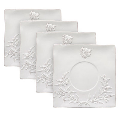 Ensemble de 4 assiettes 10 "- blanc