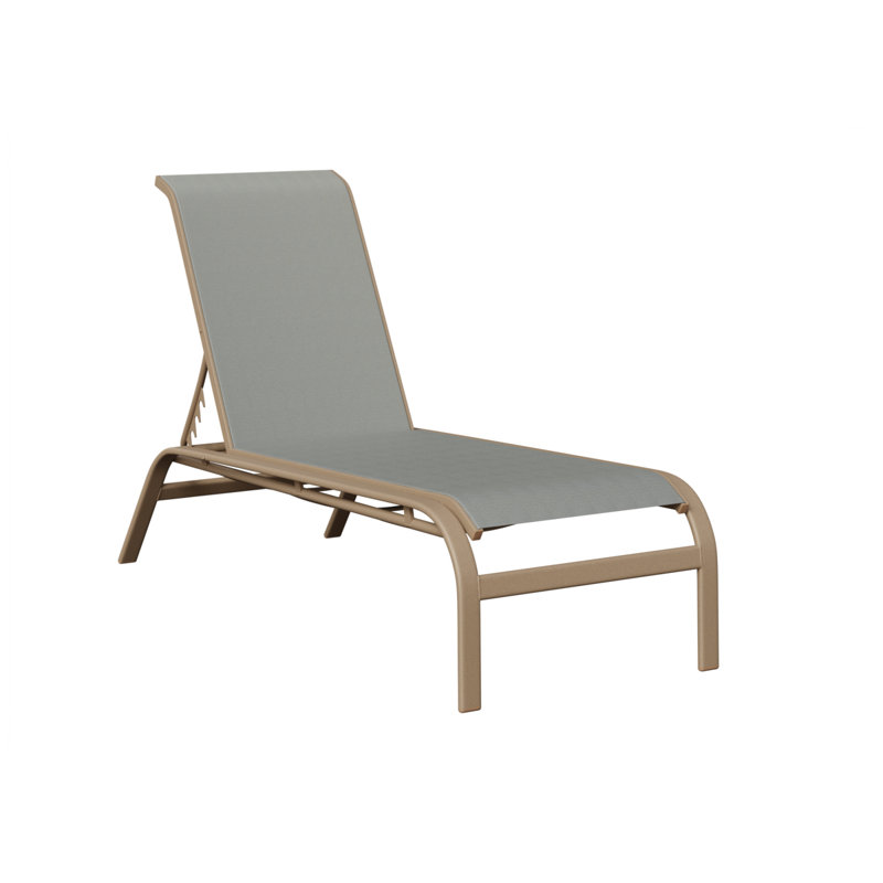 Chaise longue sans accoudoirs en aluminium et chêne berlinois Berlin Gardens, Chêne veiné de bois, Gris ardoise
