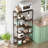 Bookshelf With Storage - 7 Tier Rustic Staggered Bookc...