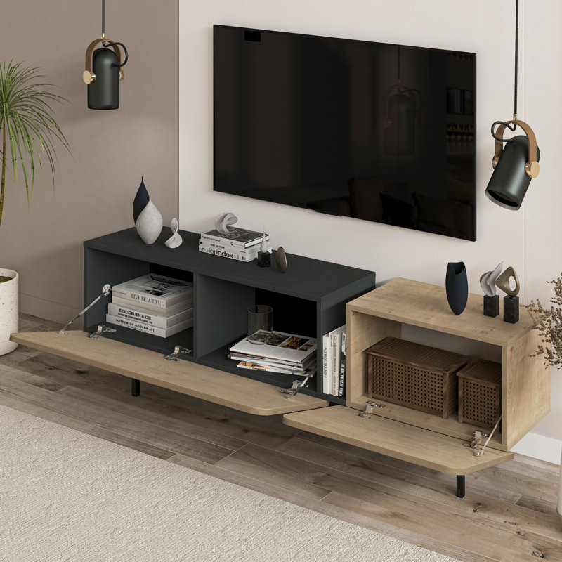 Asros 72'' TV Stand for TVs up to 80", Oak Wood