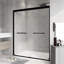 Porte de douche à cadre double coulissante noire l 56 à 60 po x H 72 po-116835886