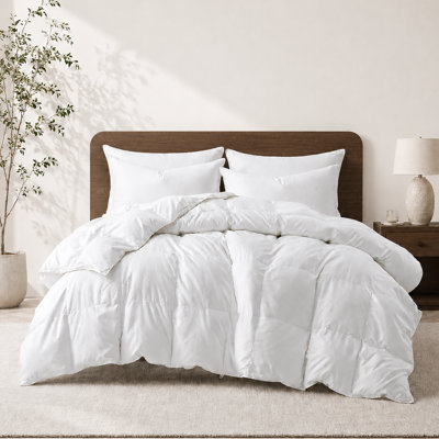 Soft All Season Down Feather Fiber Comforter with Corner Tabs