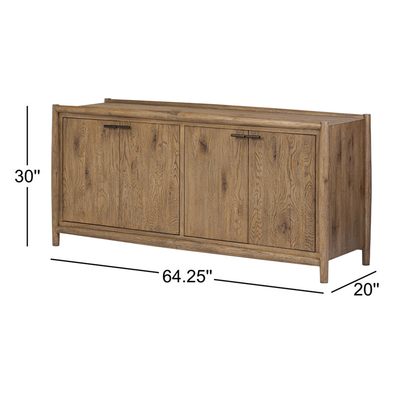 Glenview 4 Door Sideboard-Weathered Oak
