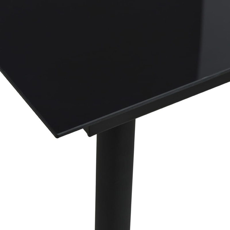 Table de salle à manger intérieure / extérieure Zimo, corps en acier noir élégant, 32 pouces
