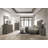 5 Piece Modern Farmhouse Bedroom Set, Gray Wood Queen Size Platform Bed with 5 Drawer Chest, 6 Drawer Dresser with Mirror, 2 Drawer Nightstand, Rustic Chevron Pattern Bedroom Furniture Set for Bedroom-1045012169