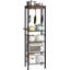 5-Tier Pot Rack, Floorstanding Pots And Pans Organizer,Rustic Brown And Black
