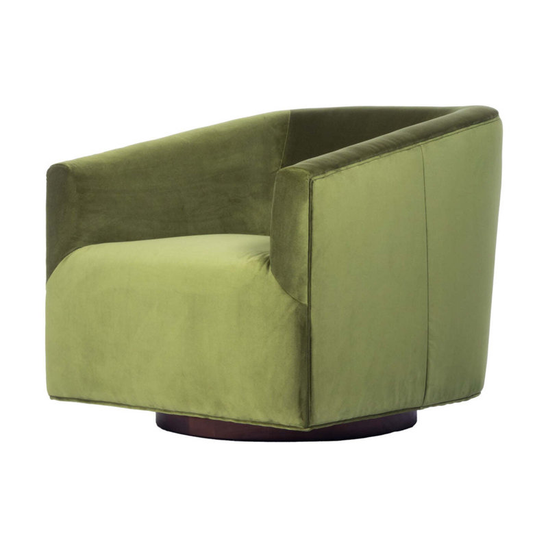 Harvey Swivel Club Chair, Green Polyester