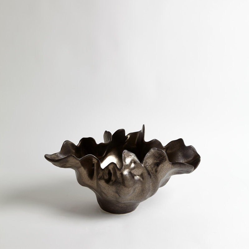 Meteor Decorative Bowl, Medium (10.5'' H x 22'' W x 12'' D), Bronze