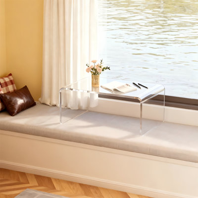 Acrylic C-Shape Side End Table, Clear Multipurpose Laptop Stand & Nightstand For Bed, Sofa, Living Room, Patio