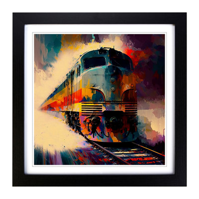 Train Abstract Expressionism - Framed Print