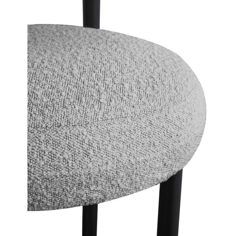 Hurlston Upholstered Counter Stool with Metal Frame, Gray Boucle Fabric
