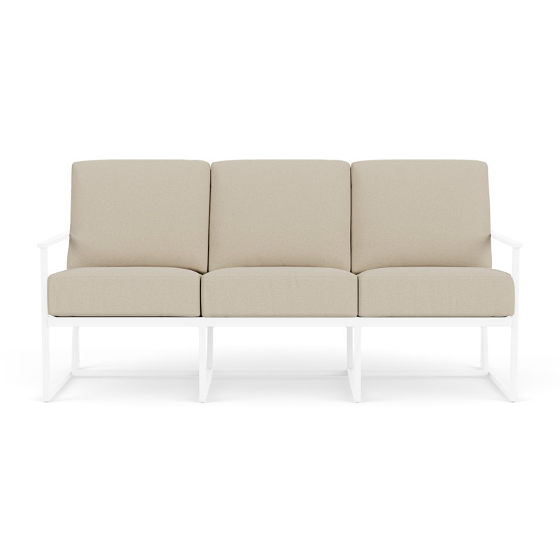 Summit Outdoor 3 - Seat Patio Sofa, Fawn, Rumba Straw, White
