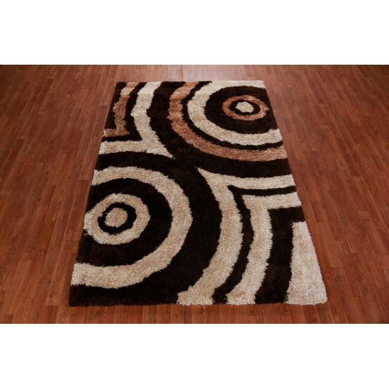 Tapis oriental contemporain à poils longs 5 x 8 po