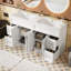 Meuble-lavabo 60 po avec lavabo double, tiroirs à fermeture en douceur et tablettes réglables