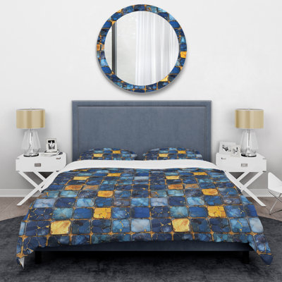 Yellow Modern Mosaic Tile I - Modern Duvet Cover Set