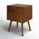 Boneva Mid-century Modern 2-Drawer Nightstand with Hidden Drawer and Built-In Outlets