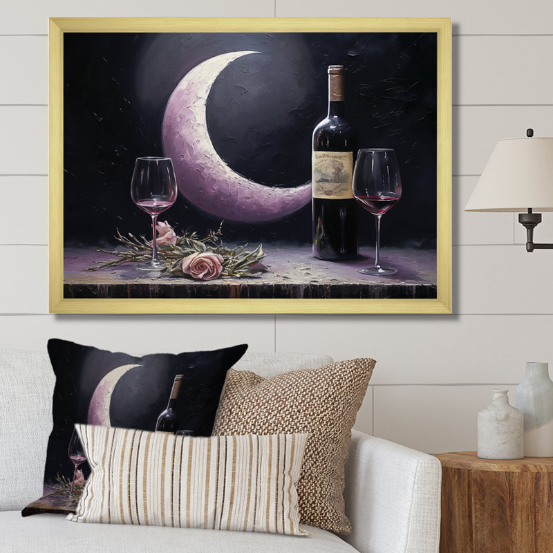 Sommeliers solitude sur toile, H 24 po x l 32 po x P 1 po, Cadre doré simple