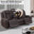 Tiertza Leather 82" Wide Power Reclining Sofa W/ Wireless Charger & Tray Table-145888574
