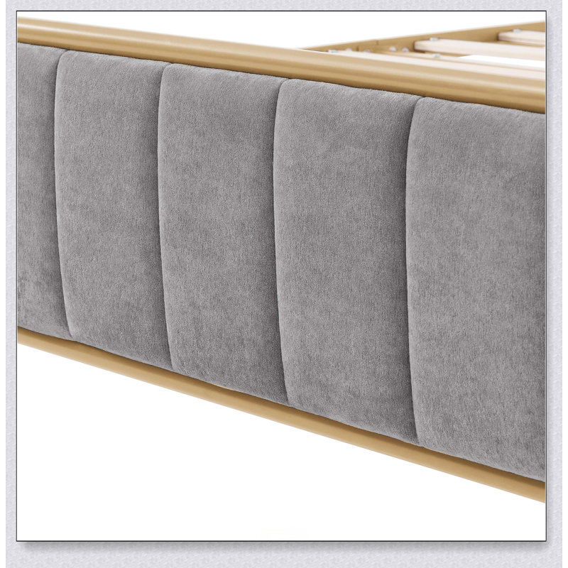 Ashley Upholstered Queen  Bed Frame, Gray