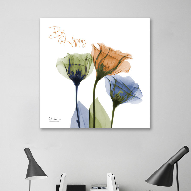 Gentian Be Happy - impression sur toile tendue, H 18 po x l 18 po