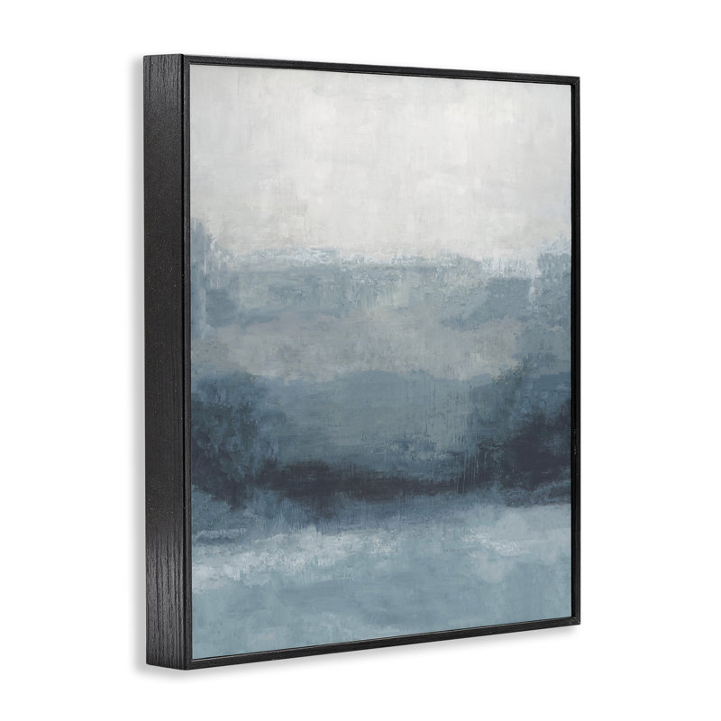 Giclée encadrée dégradé bleu brumeux, design par Hannah Dawson, H 30 po x l 24 po, Giclée encadrée noir minuit